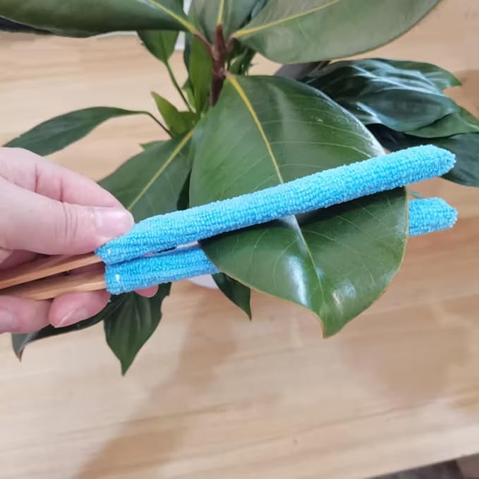 2 Pcs Set 10 Inch, 7 Inch Leaf Cleaning Tongs, House Plant Leaf Cleaning Brush - Image 3