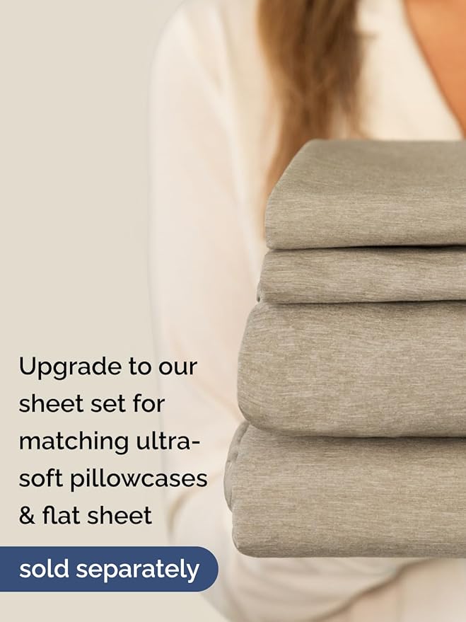 Extra Deep Cal King Fitted Sheet - Hotel Luxury Single Fitted Sheet Only - Easily Fits 18 to 24 inch Mattress - Ultra Soft, Wrinkle Free with Extra Deep Pockets - Breathable & Comfy - Heathered Beige