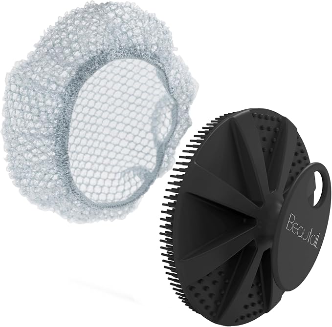 Silicone Body Scrubber with Scrub Net, BEAUTAIL 2 Pack – Rich Foam and by BEAUTAIL