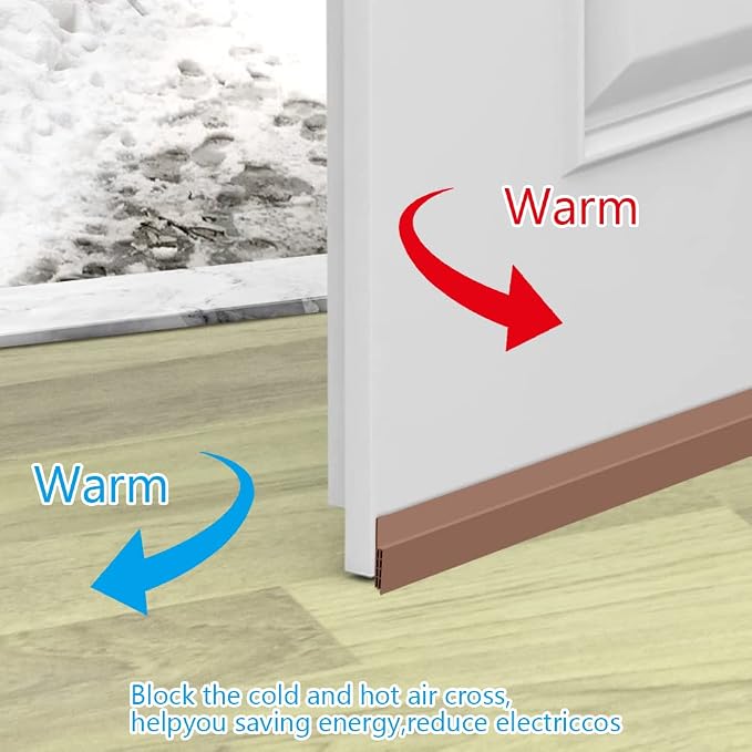 Ainiv 2 Pack Door Draft Stopper Under Door Seal, Adhesive Under Door Sweep - Image 6
