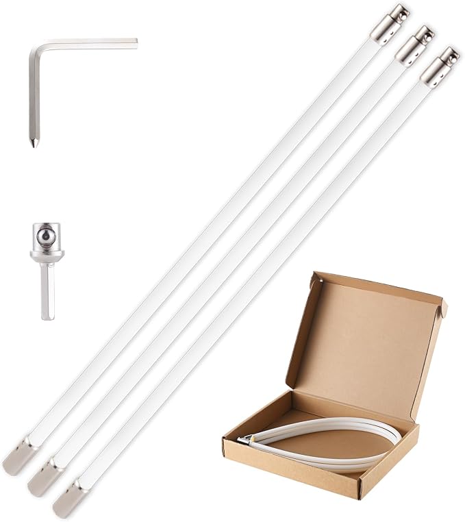 10 Feet Chimney Rods Kit, Chrome Button Locking System, by Morinoli