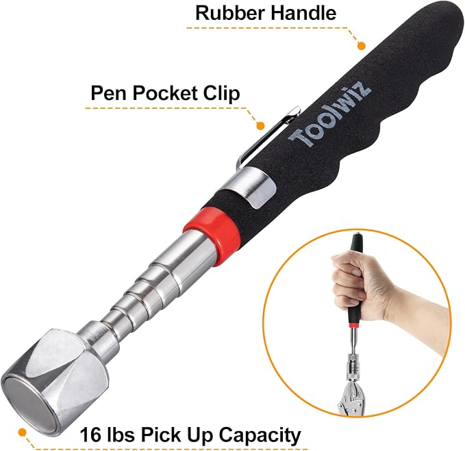 Toolwiz 17" Rolling Magnetic Sweeper 8.8lbs, - Image 2