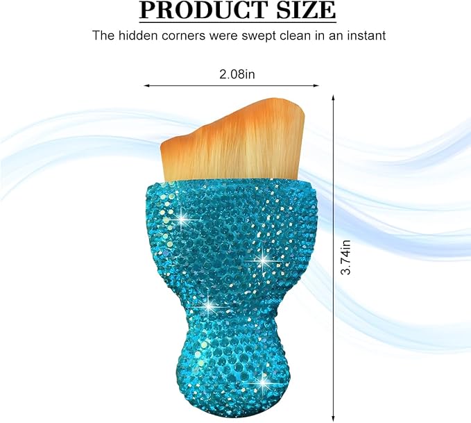 Bling Car Detailing Brush, Crystal Rhinestone Non-Scratch Vehicle Cleaning Dust - Image 2