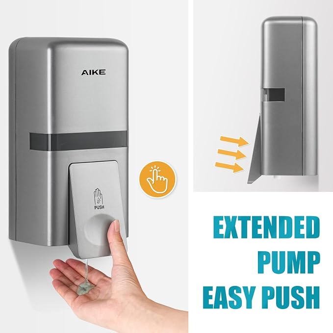AIKE Wall Mount Liquid Soap Dispenser, 27oz Large Capacity - Image 2