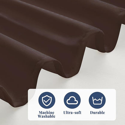 Twin Bed Skirt, Elastic Wrap Around Bed Skirt Twin Size, Bed Skirts for Adjustable Bed, Easy Fit with 14" Drop Length Tailored Drop Dust Ruffle (Brwon)