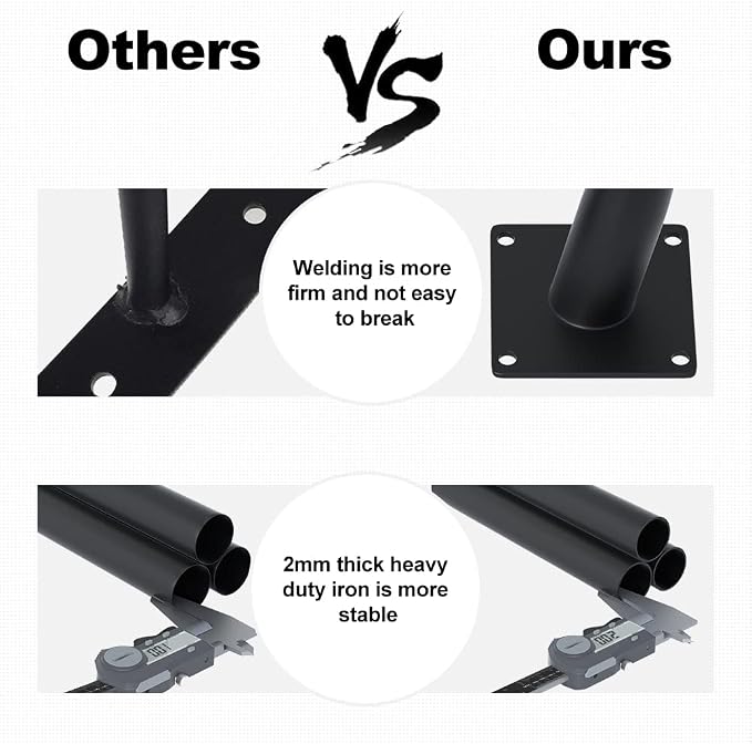 4PCS 6 Inch Matte Black Tapered Angled Legs - Image 7
