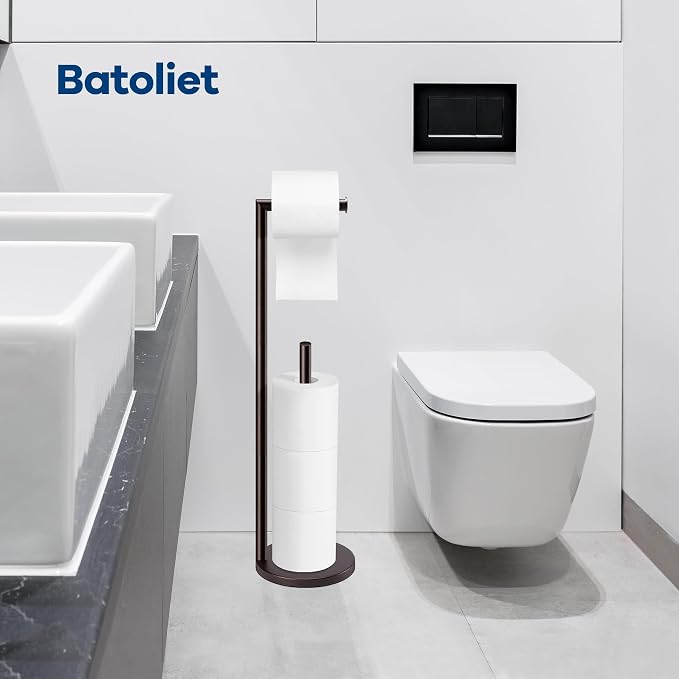 Toilet Paper Holder Stand, Toilet Paper Holder Free Standing, Bronze Toilet - Image 6