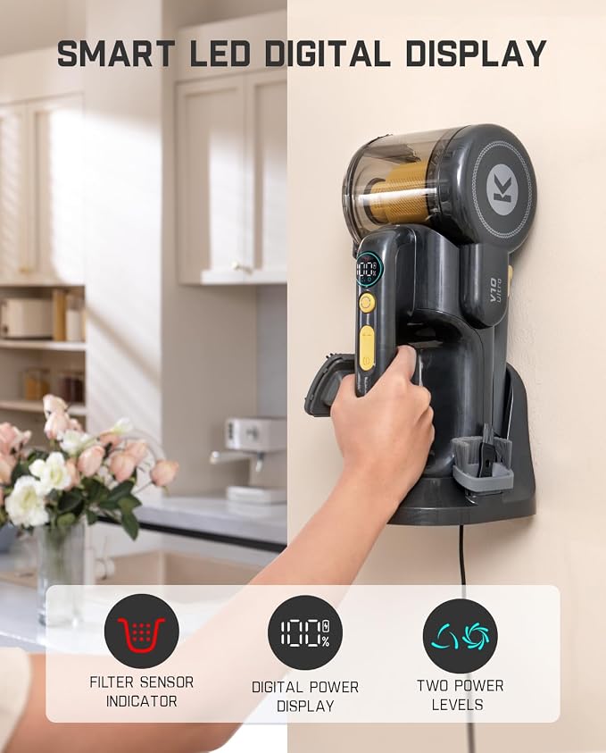 Fanttik Fold V10 Ultra Deluxe Handheld Vacuum Cordless, 17kPa Suction Power - Image 5