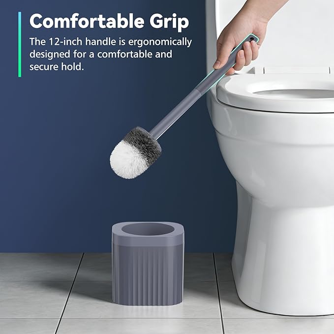 Toilet Brush, Compact Toilet Brush and Holder Set - Image 4