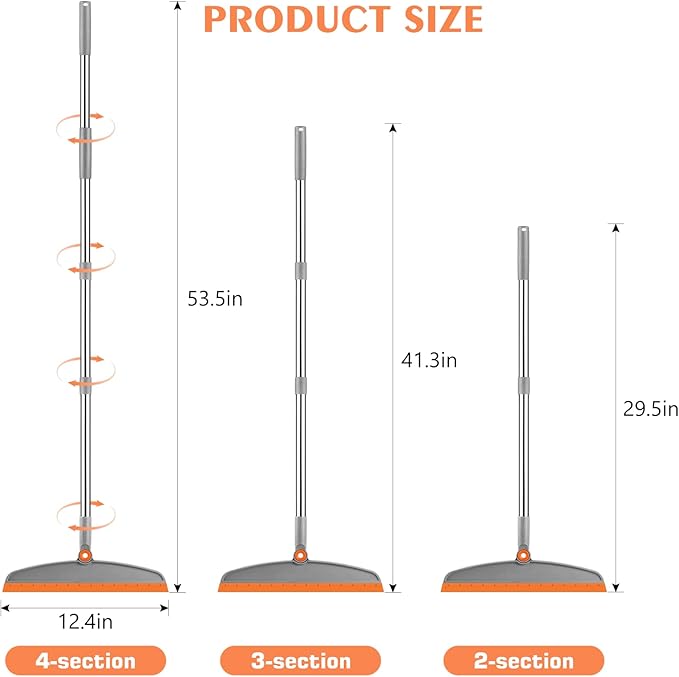 Multifunction Magic Broom, 54 Inch Adjustable Long Handle Silicone Floor - Image 2