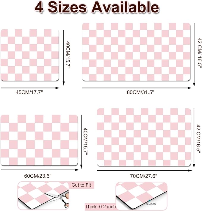 Dish Drying Mat for Kitchen Counter, 17’’ X 28’’ Checkered Large Coffee Station - Image 5