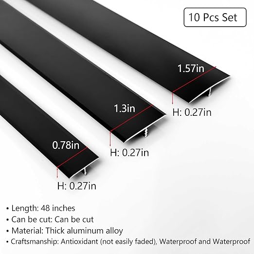 10Pcs Aluminum T Molding Floor Transition Strip, 48In Aluminum T Molding Trim - Image 4