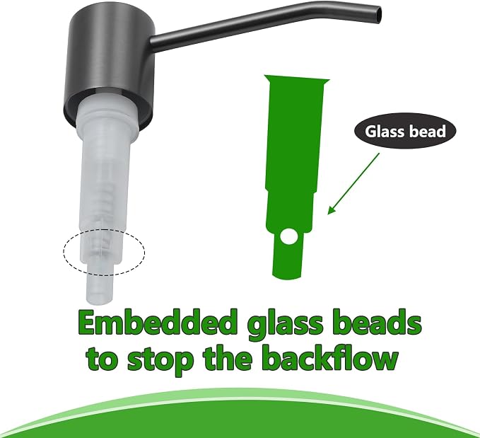 Built in Soap Dispenser for Kitchen Sink, Stainless Steel Gun Gery Countertop - Image 7