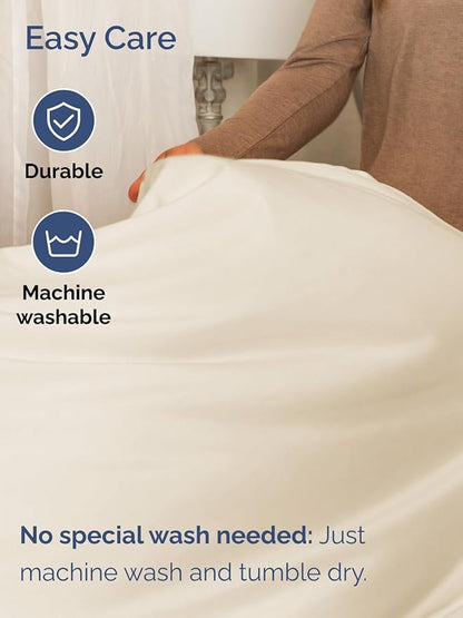 Extra Deep Pocket Cal King Sheets - 4 Piece Breathable & Cooling Bed Sheets - Hotel Luxury Bed Sheet Set - Soft, Wrinkle Free & Comfy - Easily Fits Extra Deep Mattresses - Deep Pocket Off White Sheets