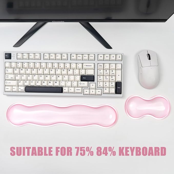 Ergonomic Silicone Gel Keyboard and Mouse Wrist Rest Set – Clear Wrist Rest - Image 3