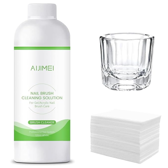 AIJIMEI Nail Brush Cleaner 120ml Acrylic Nail Brush Cleaner kit by AIJIMEI