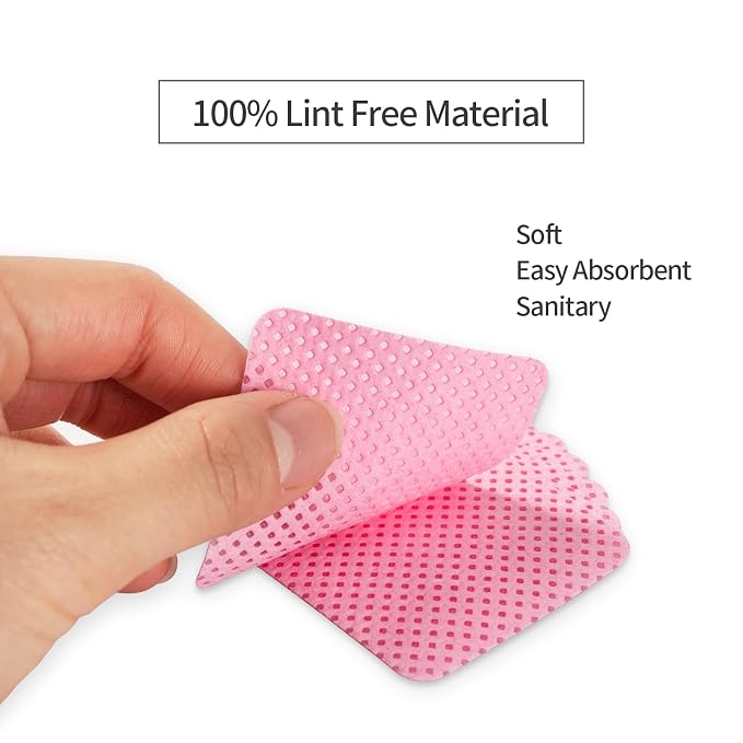 BLUERISE Lint Free Nail Wipes Nail Polish Remover Pads Soft Absorbable Eyelash - Image 7