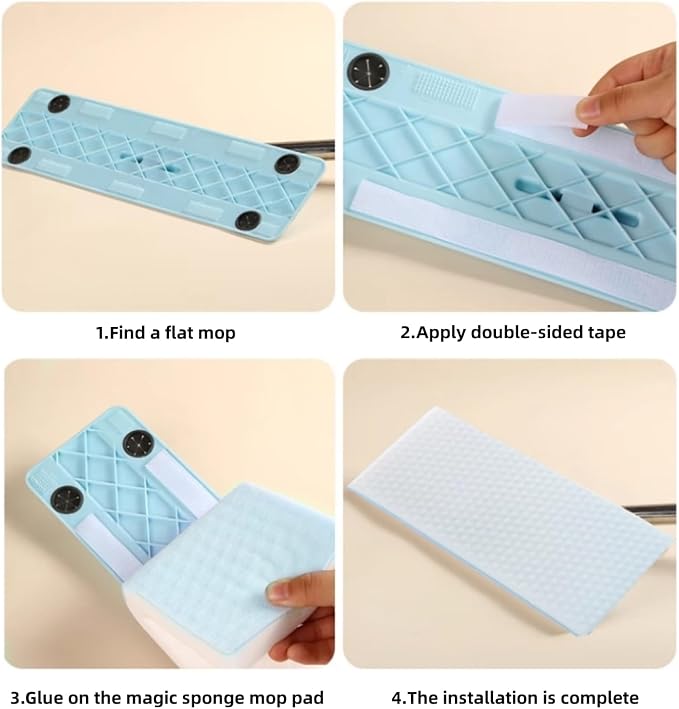 Magic Sponges Eraser Mop Pads, Melamine Sponge Cleaning Pad Mop Refill - Image 2