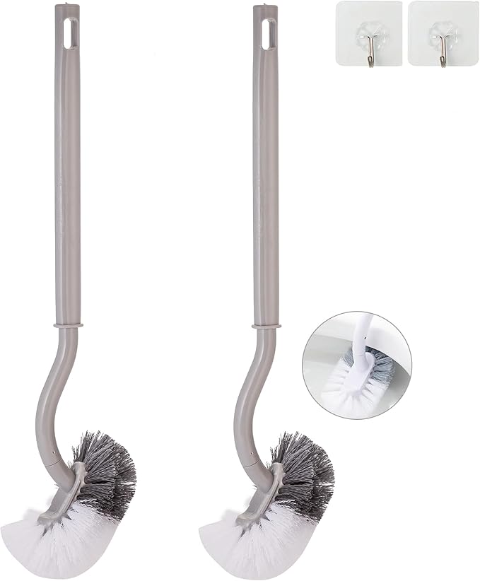 2 Pack Curved Toilet Bowl Brush Without Holder by Ryhiac