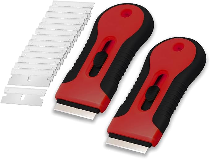 Bates- Razor Blade Scraper Tool, 2 Pack, 30 Extra Stainless Steel Blades by BatesChoice