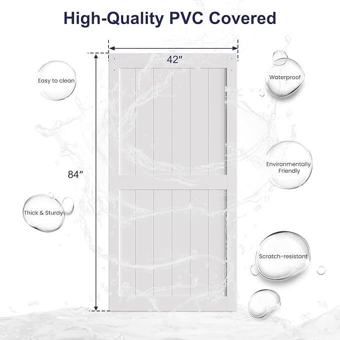 SmartStandard 42 x 84 inch White Sliding MDF Barn Door - Image 6