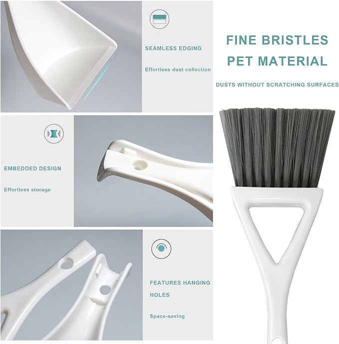Dust Pan Broom Brush Dustpan -Mini Broom and Dustpan Combo Set, Handheld - Image 4