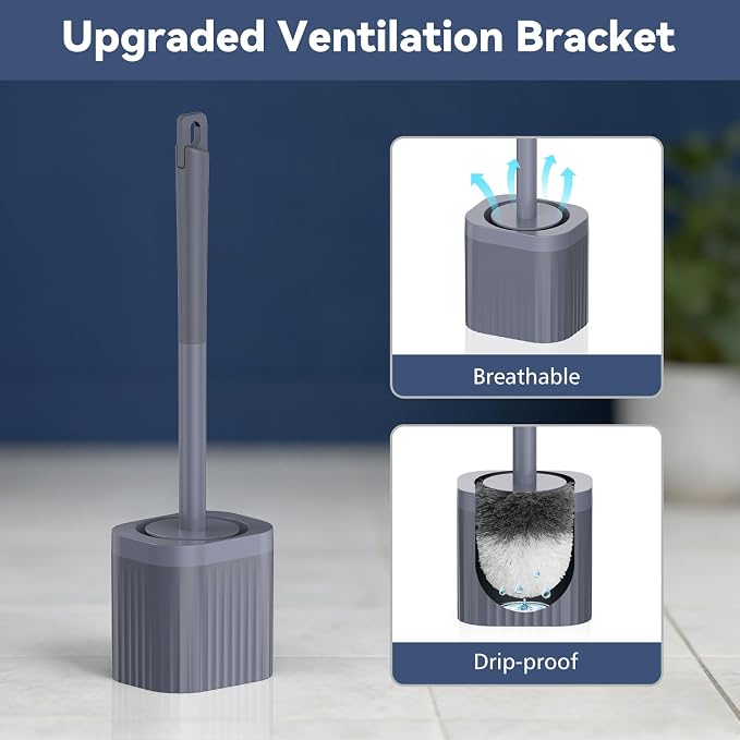 Toilet Brush, Compact Toilet Brush and Holder Set - Image 5