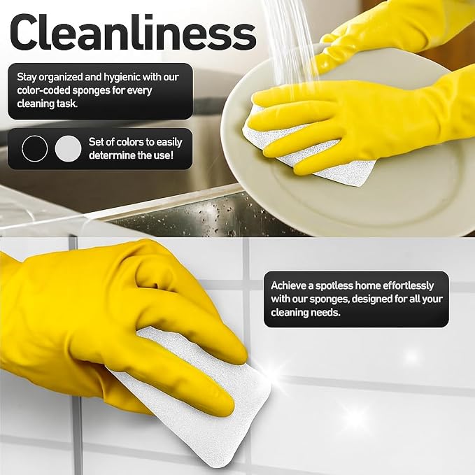 Casanero 6-Pack Silicone Scrubbing Sponges, Heavy-Duty, Non-Scratch | Reusable - Image 3