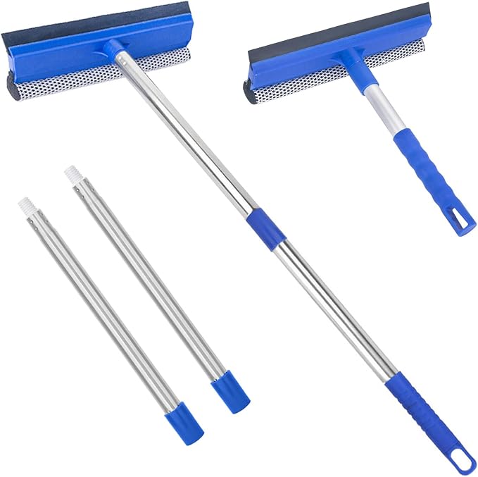 Window Squeegee for Home, 2-in-1 Glass Scrubber for Car Windshield Cleaning by KeFanta