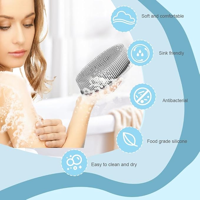 Silicone Body Scrubber, Exfoliating Silicone Loofah, Soft Silicone Body Shower - Image 5