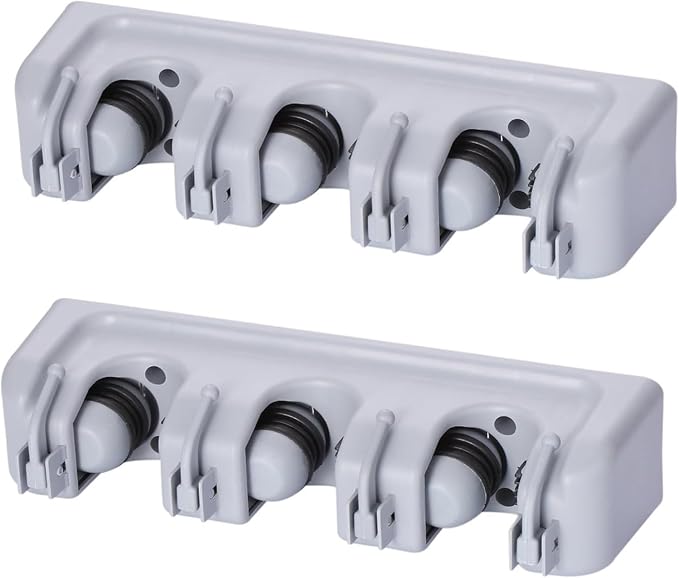 TOGU 2 Pack Mop and Broom Holder Wall Mounted 3 Position Storage Rack - Image 2