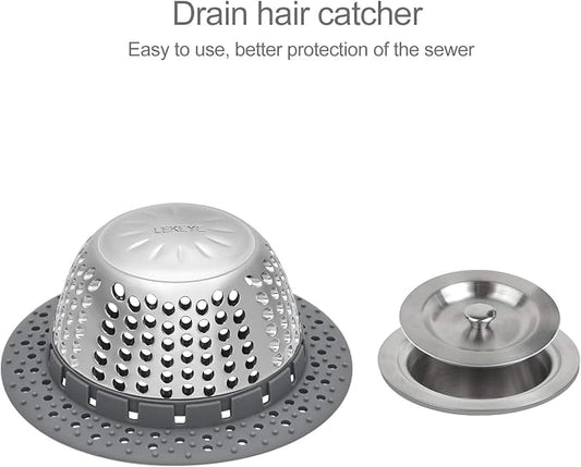 LEKEYE Drain Hair Catcher/Bathtub Drain Cover/Drain Protector - Image 2