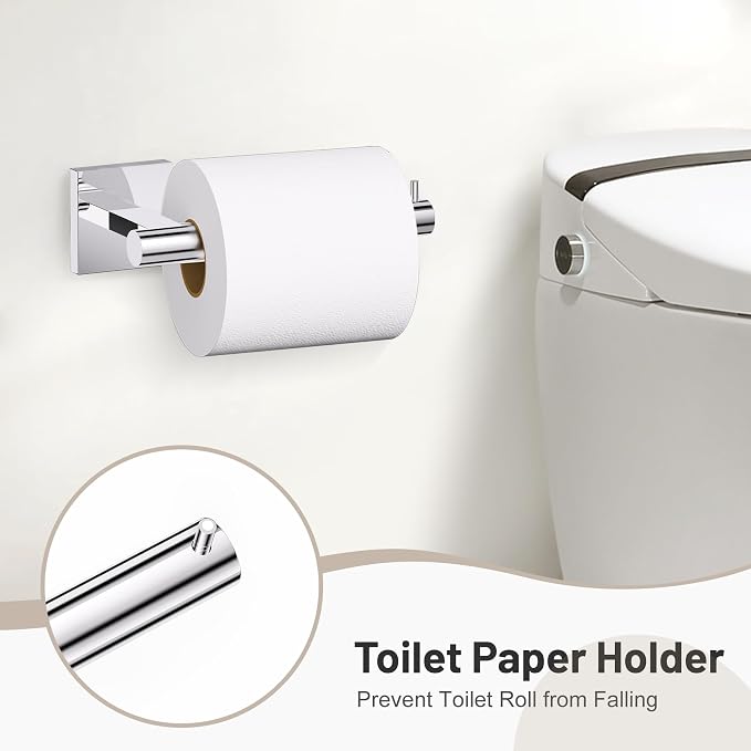 Towel Ring Set 4 Piece Bathroom Hardware Set Includes Towel Ring 2 Towel Hooks - Image 4