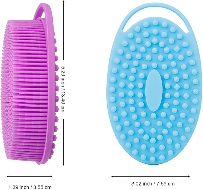Soft Silicone Body Scrubber 3 PCS Silicone Body Shower, Silicone Loofah 2 in 4 - Image 4