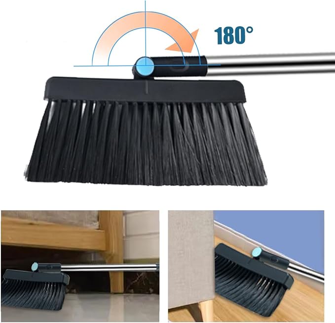 Broom and Dustpan Set for Home, Long Handle Dust Pan and Broom Combo for Indoor - Image 5