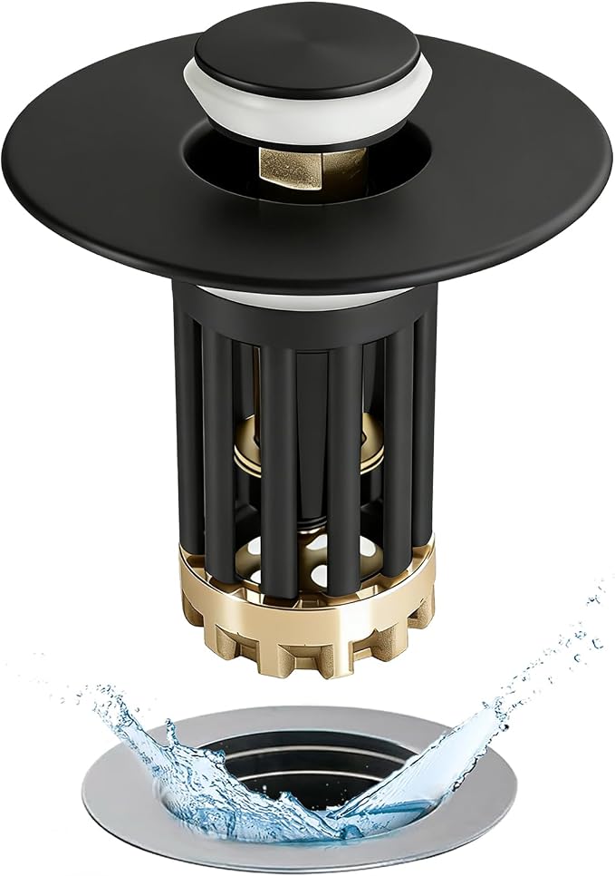 3 in 1 Pop Up Bathroom Sink Stopper, Bathroom Sink Drain Strainer, by Anlige