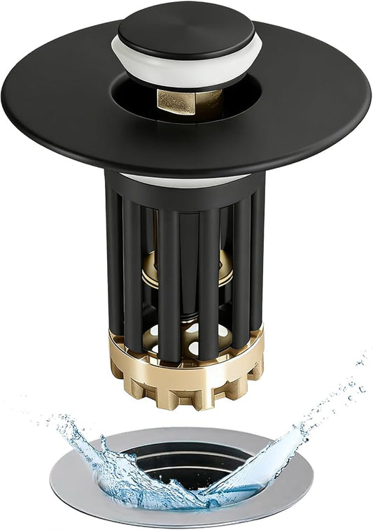 3 in 1 Pop Up Bathroom Sink Stopper, Bathroom Sink Drain Strainer, by Anlige