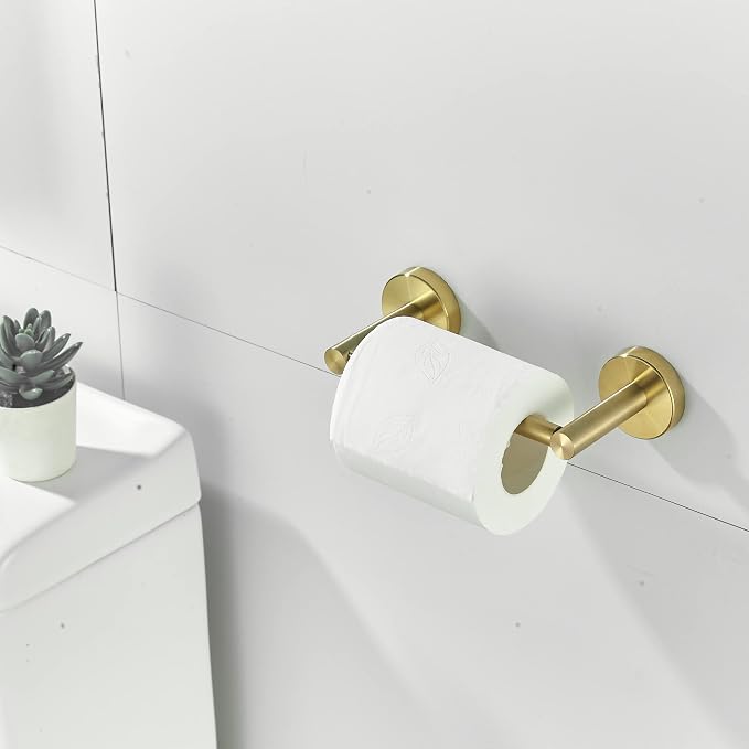 Gold Toilet Paper Holder, Bathroom Toilet Paper Roll Holder Brushed Gold TP - Image 2