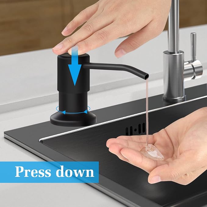 Soap Dispenser for Kitchen Sink and Extension Tube Kit, Stainless Steel - Image 2