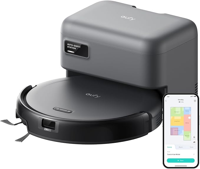eufy C10 Robot Vacuum Self Emptying, 8 Weeks Hands Free, Advanced Smart Mapping by eufy
