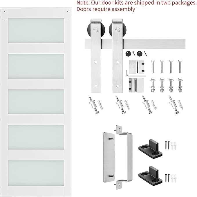 SmartStandard 30 x 84 inch Glass Barn Door - Image 6