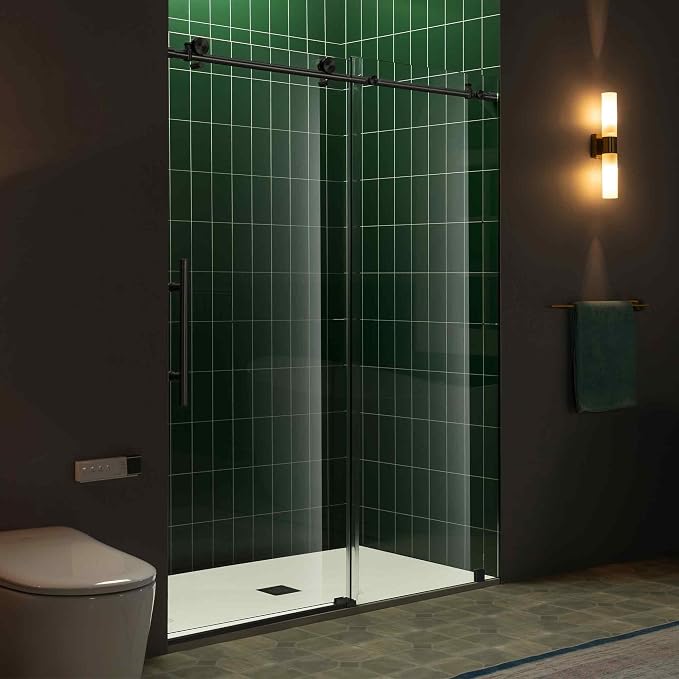 Woodbridge 56-60" W x 80" H Frameless Single Sliding Shower Door - Image 14