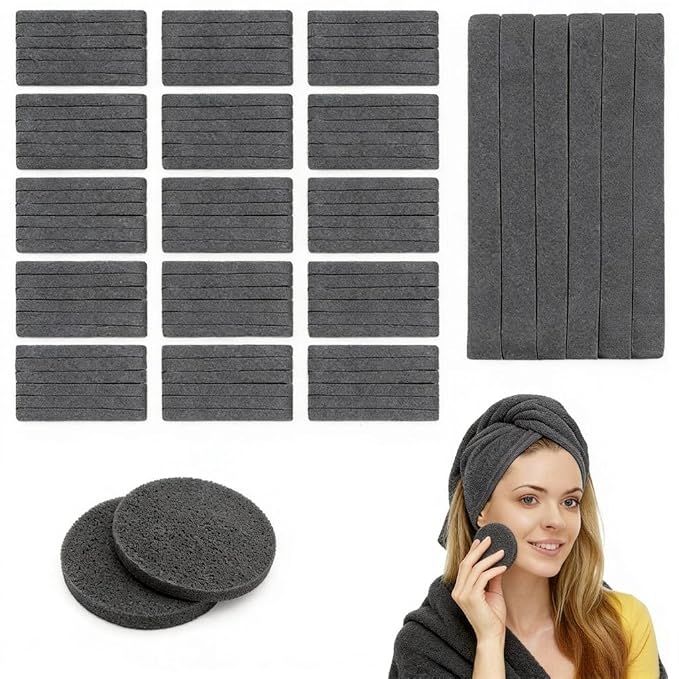 120 PCS Compressed Facial Sponges, Natural Cellulose Face Cleaning Pads by KarsJeGu