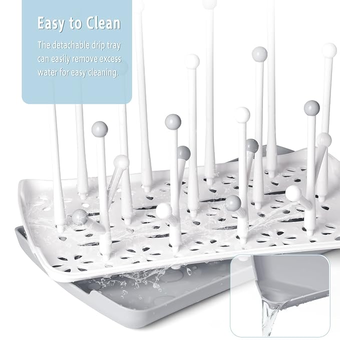 Baby Bottle Drying Rack with Tray, Termichy High Capacity Bottle Dryer Holder - Image 6