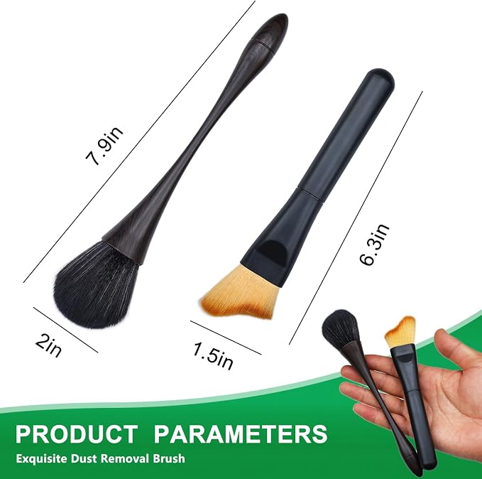 2 Pack Exquisite Dusting Brush Kit, Small Dust Brushes, Feather Duster - Image 5