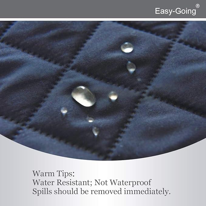 Easy-Going Recliner Sofa Slipcover Reversible Sofa Cover Water Resistant Couch Cover Furniture Protector with Elastic Straps for Pets Kids Children Dog Cat (Recliner, Dark Blue/Light Blue)