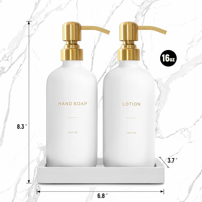 Gold Soap Dispenser Bathroom Set, Hand and Lotion Dispenser - Image 7