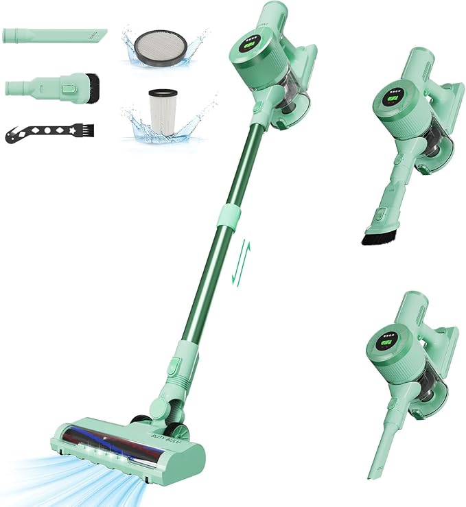 Cordless Vacuum Cleaner, Handheld Stick2200mAh Rechargeable Battery 30KPa by BUTYBULU