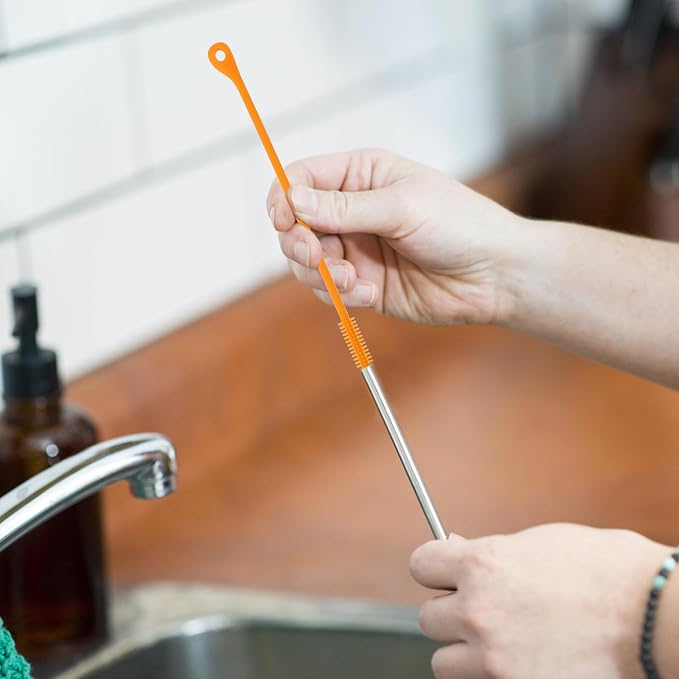 2pcs Silicone Straw Brush, 9.5in Straw Cleaner Brush Extra Long Cleaning - Image 5