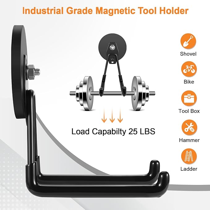 ENUODA Strong Magnetic Hooks Heavy Duty Large Magnet Garage Hooks Storage Hook - Image 4